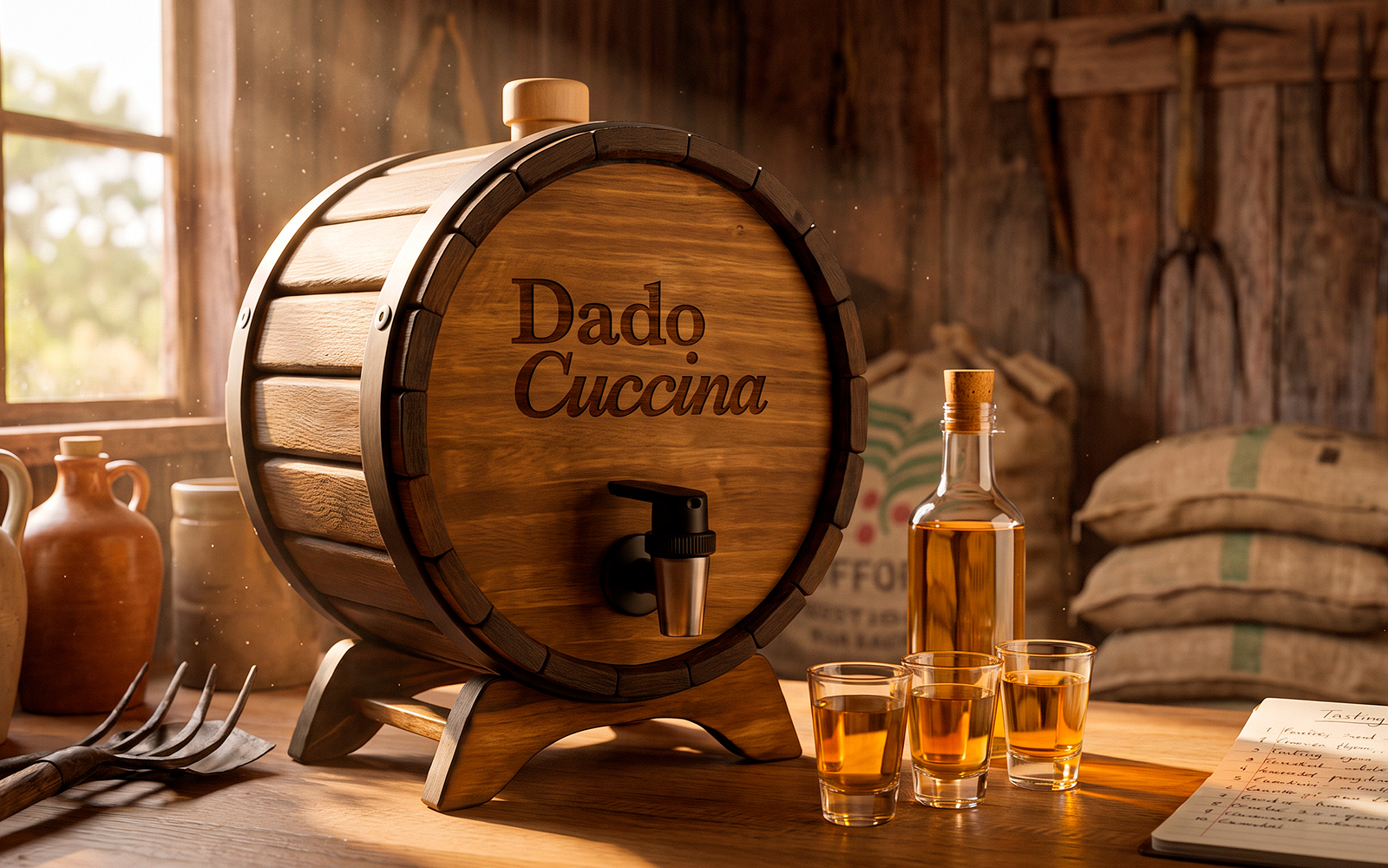 Cachaça artesanal em barril